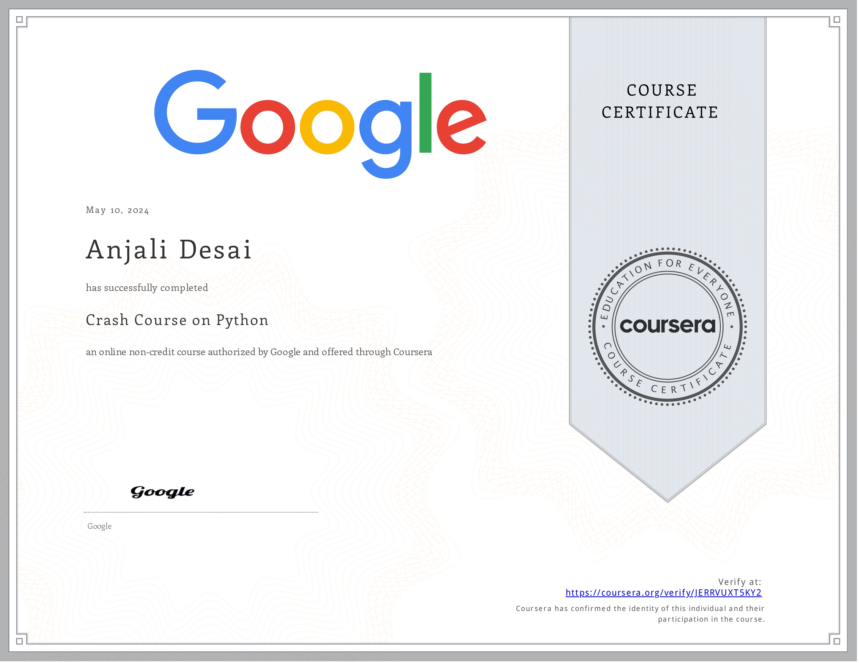 Google Python Crash Course